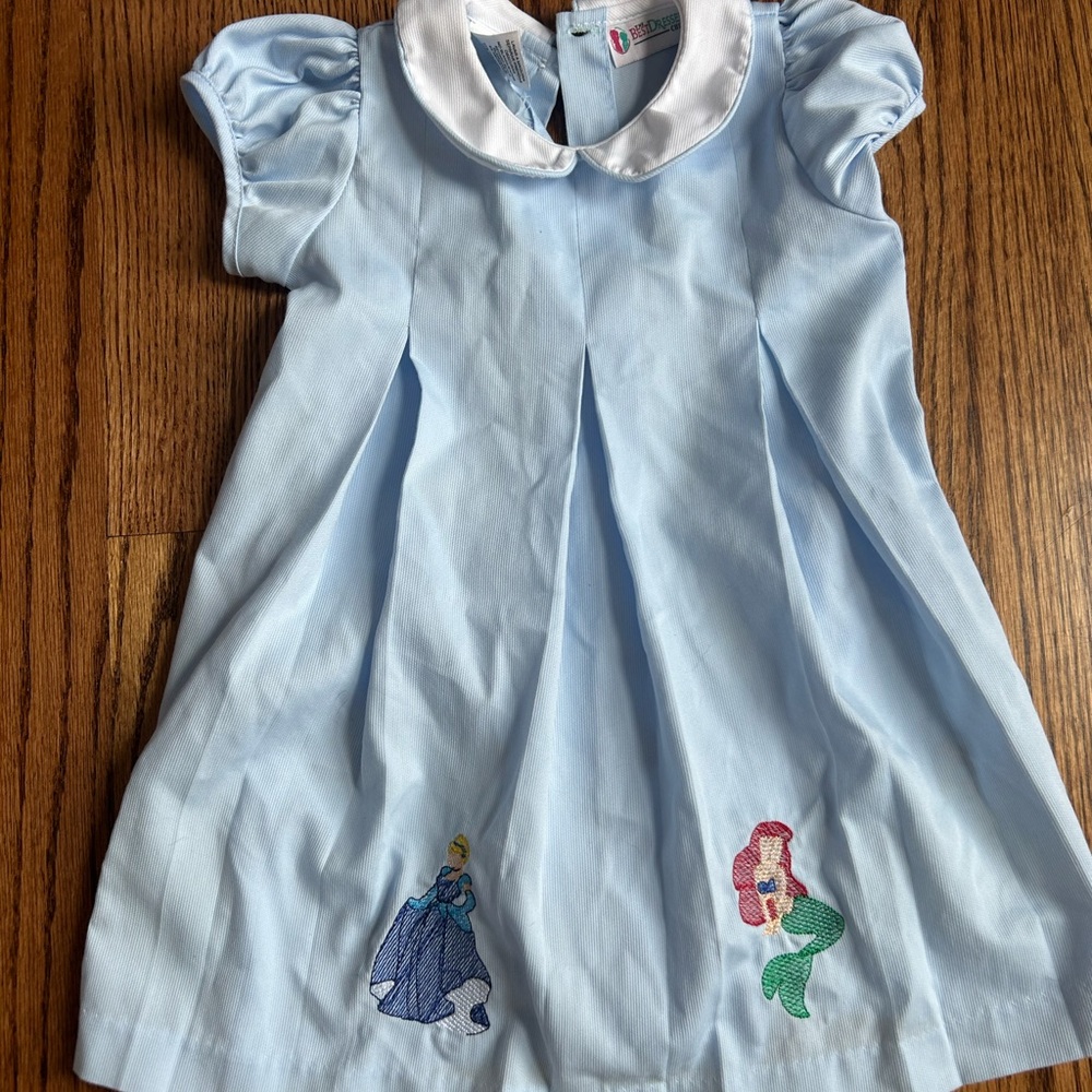 Blue Kids Casual Dress with Princess Design